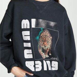 Anine Bing Black Graphic Sweatshirt
